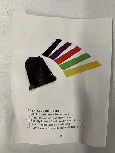 Mini Loop Resistance Bands, 100% Natural Latex, 5 Pack with Carrying Bag, Light to Extra Heavy