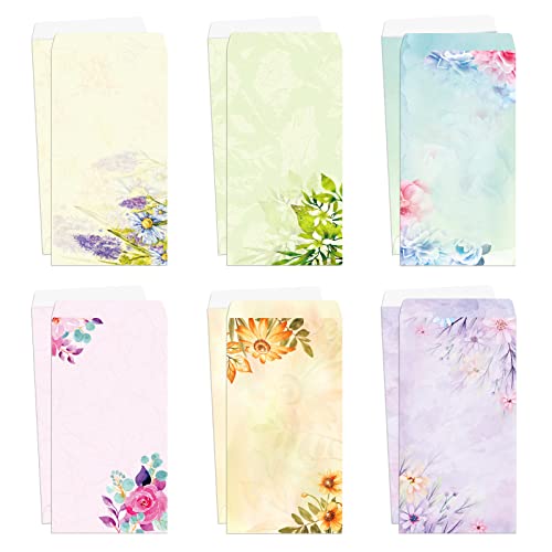 Paper Master Envelope Set 12 Packs Of Flora Letter Envelopes, Decorated Printer Stationery Paper Sets, With a Variety Of Designs And Automatic Aealing，9.7X4.7Inches - style: Envelopes Set