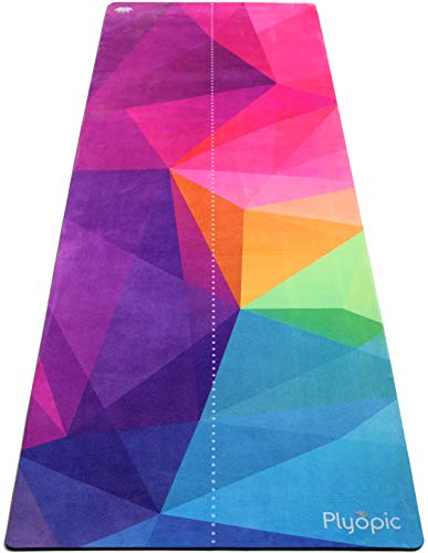 Plyopic All In One Yoga Mat | Luxury Sweat-Grip Mat/Towel Combo | Ideal for Yoga, Hot Yoga, Bikram, Pilates, Workout & Exercise | Eco-Friendly Natural Rubber - color: Neometric