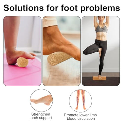 Cork Balance Board Foot Strengthener, Natural Cork Balance Board Ankle Stability Trainer for Foot Function Training Enhance Joint Stability Improve Body Posture