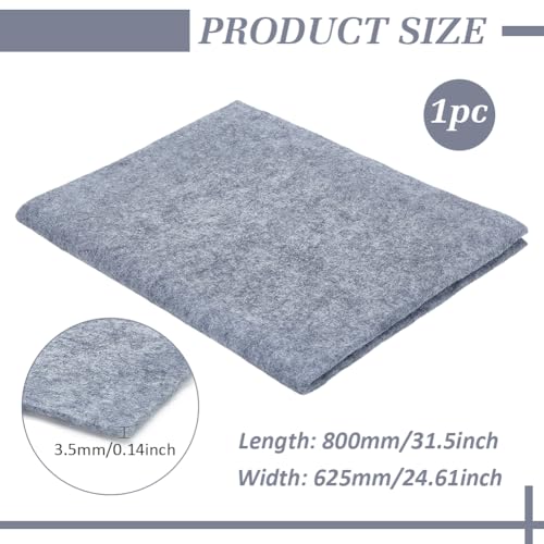 FINGERINSPIRE Chinese Calligraphy Drawing Felt Mat 24.6x31.5inch Gray Portable Calligraphy Utensils Organizer Rolls Mat Sumi Xuan Paper Painting Felt Desk Pad for Practice Calligraphy Chinese Painting