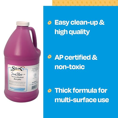 Sax True Flow Heavy Body Acrylic Paint, 1/2 Gallon, Magenta - 408508, 64 Fl Oz (Pack of 1) - color: Magenta