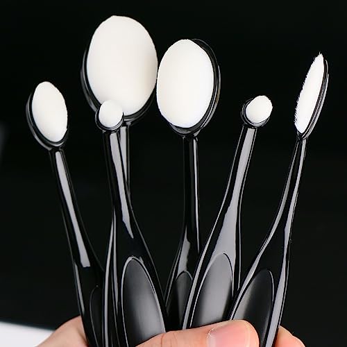 UNIMEIX 6 Pack Blending Brush for Card Making Crafting Ink Blender Brushes Set Tool Paper Background Brush Drawing - color: White, size: 6 Pack Brush with round holder