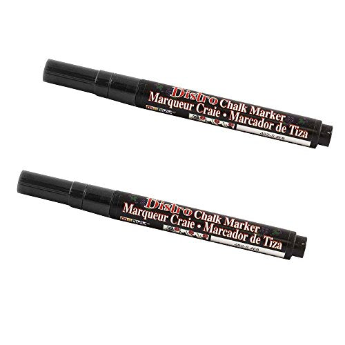 JAM PAPER Dustless Erasable Chalk Markers - Fine Point Liquid Chalk Marker - Black - 2/Pack - color: Black