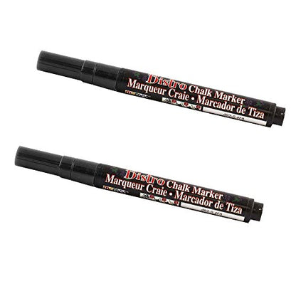 JAM PAPER Dustless Erasable Chalk Markers - Fine Point Liquid Chalk Marker - Black - 2/Pack - color: Black