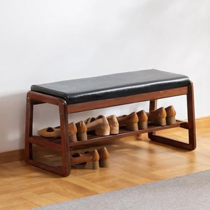latifolia Shoe Rack Bench, Shoe Bench for Entryway(Black,31.50''L) - color: Black, size: 31.50''L