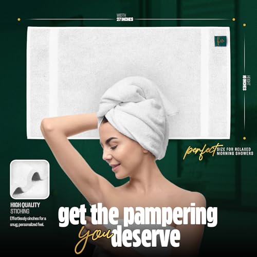 Pearl Linens Pack of 24 100% Cotton Hand Towels, Salon Towels for Spa, Gym and Bathroom Use, Hair Towels in Bulk, Soft, Absorbent, Quick Dry & Machine Washable, 16x27 inches, White - color: White, size: Hand Towel (PK 24)