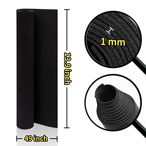 3-Pack 1mm Black Foam Sheet, 13.5" x 49" EVA Foam Roll Premium eva Craft Foam for Cosplay Costume by MEARCOOH - color: 3PCS:Black, size: Thickness-1mm