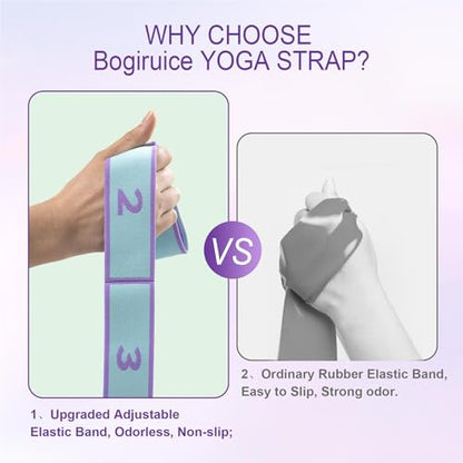 Yoga Stretching Strap for Dance Pilates Gymnastics, Elastic Flexible Training Tool for Women Men