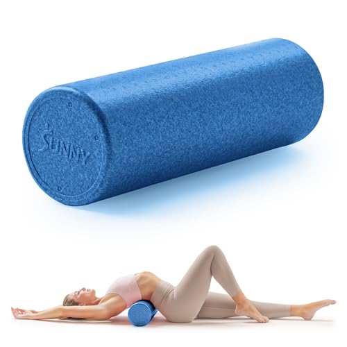 Sunny Health & Fitness 12" Blue High-Density Yoga Foam Roller | Muscle Relief, Physical Therapy, Post-Workout Recovery, Improved Flexibility, Home, Gym, Rehab Use, Full-Body Use - color: Blue, size: 12-Inch