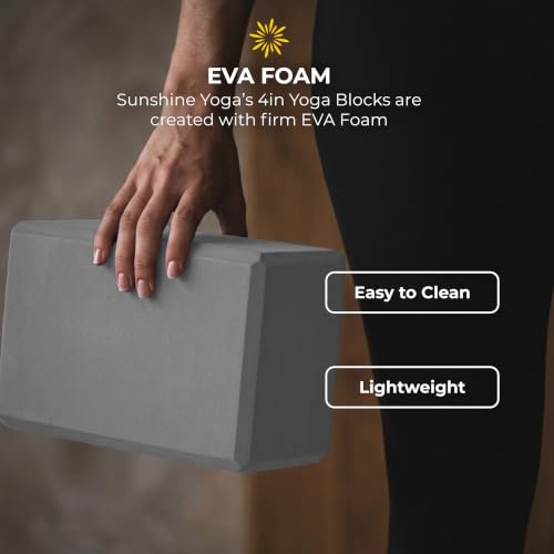Bulk 4in Foam Yoga Blocks, 6 Pack - color: Cool Gray