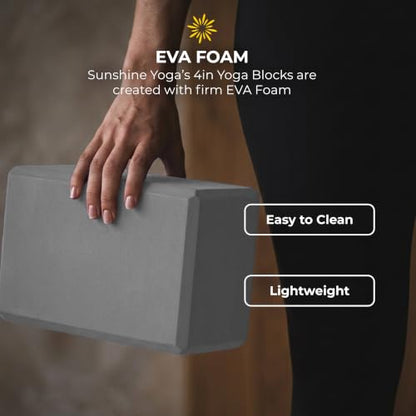 Bulk 4in Foam Yoga Blocks, 6 Pack - color: Cool Gray