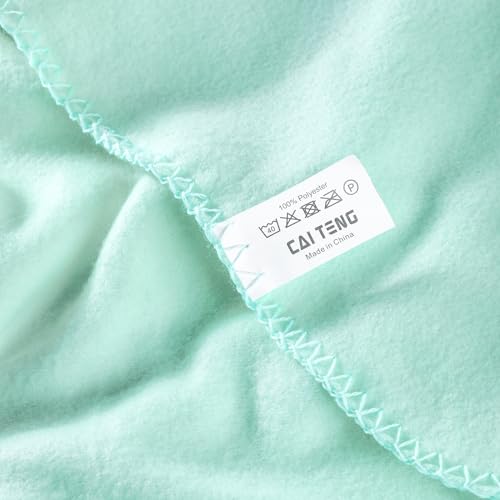 CAI TENG Fleece Throw Blankets Blanket Lightweight Warm Soft Cozy Kids Pet-Friendly Bulk Fleece Blanket Solid for Home, Bed, Sofa, Dorm, Office, Gifts, Outdoor Mint 6 Pack 50 x 60 inch - color: Mint