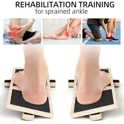 Wooden Balance Board for Foot Strength Training – Ideal for Ankle Sprain Recovery, Physical Therapy, Plantar Fasciitis Relief, Posture Correction & Body Balance – Use at Home, Office or Gym