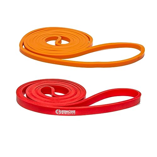 Pull Up Assistance Bands - Commercial Gym Quality 41" Loop Exercise Pull-Up Bands - 4 Different Resistance Levels to Choose from - color: 2 Pack Orange/Red - 5-35 lb