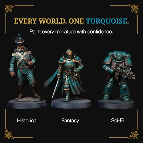 Ludus Bellum Miniature Paint Turquoise Color 18ml Precision Dropper Bottle | Professional Acrylic Paint for Miniatures & Models, Provides Quality Acrylic Tones and Shades for Warhammer 40K D&D Figures - color: Turquoise