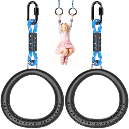 SELEWARE Trapeze Swing Rings, Gymnastics Rings for Swingset - color: 2-pack Trapeze Rings With 7.8" Rope