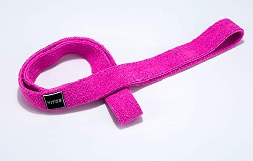 Vitos Fitness Polyester V-Power Band | Allergy Prevention Snap Proof Pull Up Assist Heavy Duty Resistance Mobility Lifting Perfect Body Stretching Training