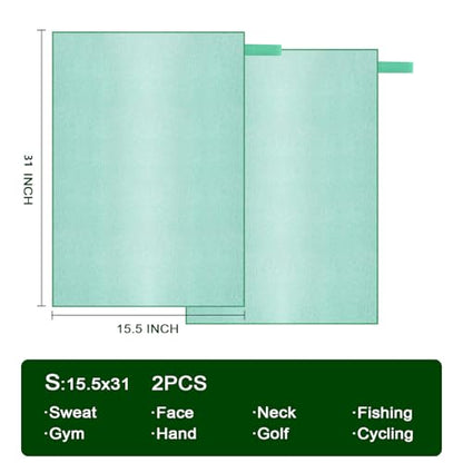 2 Pack Camping Towels for Face Hand Quick Dry Microfiber Travel Beach Hiking Backpacking Swimming Pool Hot Yoga Towel(Light Green, 2 Pack S(15.5X31 Inch) - color: Light Green, size: 2 Pack S(15.5X30 Inch
