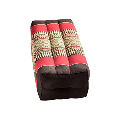 Zafuko Yoga & Meditation Cushion - Organic Water-Resistant Kapok Filling, Meditation Cushion, Soft Yoga Prop - color: Black/Red