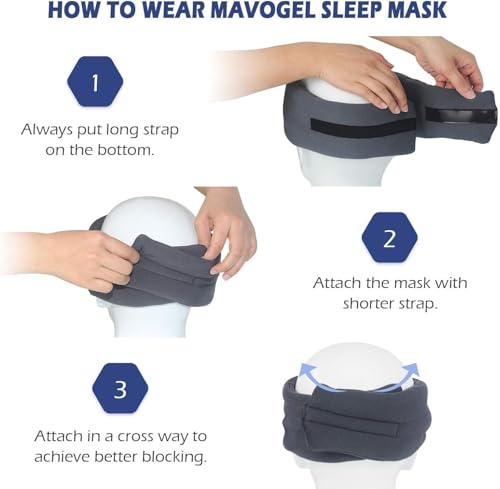 Mavogel Full Coverage Sleep Mask for Sleeping, Light Blocking Eye Mask | Adjustable Closure, Ultra Soft Breathable Modal Eye Cover for Women Men, Pressure-Free for Travel, Nap & Shift Work
