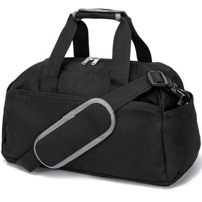 14 inch Small Gym Bag for Women & Men, Mini Duffel Bag for Travel Sports Lightweight Carry On Bag, Black - color: Black