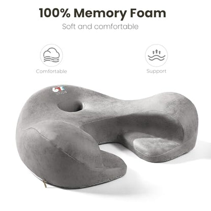 Meditation Cushion Memory Foam Floor Pillow for Cross Legged Sitting - color: Grey