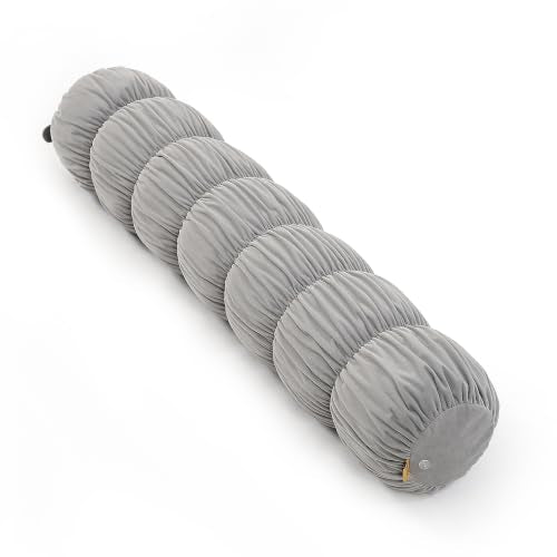 Pat. Pend. Long Bolster Pillow for Bed, 39 Inch, Zinc Gray | Small body pillow for adults and side sleepers with a removable, washable soft velvet cover; cylinder design for beds. - color: Zinc Gray, size: 39"x 7.87"