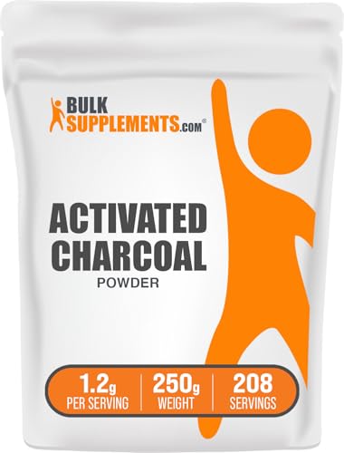 BulkSupplements.com Activated Charcoal Powder - from Coconut Charcoal, for Teeth Whitening - Vegan & Gluten Free, 1.2g per Serving, 250g (8.8 oz) (Pack of 1) - size: 8.8 Ounce (Pack of 1)