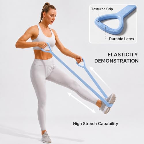 Figure 8 Resistance Band for Workout, Stretching, Yoga, Pilates, Physical Therapy and Home Fitness, TPE Exercise Band - color: Blue