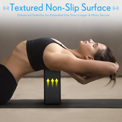 RoundFunny 4 Pack Yoga Blocks Non Slip Pilates Foam Brick - color: Black