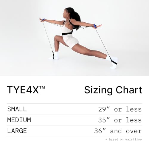 TYE4X™, Pilates Wearable Resistance and Assistance Total Body Exercise, Core Strengthening, Portable Home Gym, Pilates, Yoga, Barre, Posture, Stretching - size: Small