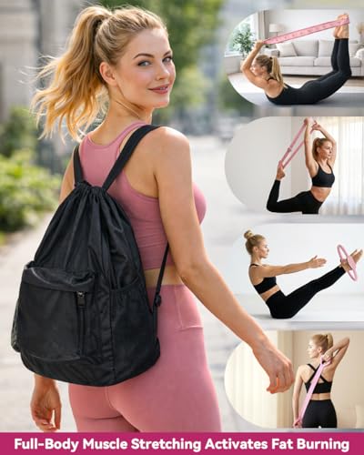 lucdnc Pilates Kit for Home 24 Pcs, 14" Circles & 8" Yoga Ball