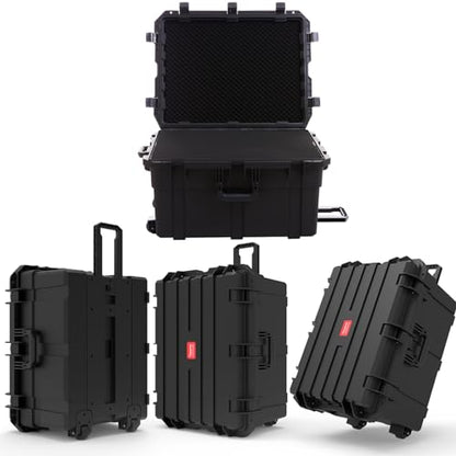 Regetek Waterproof Hard Case 32 x 25 x 18 Inch, Equipment Roller Case with Wheels,Customizable Foam, for Electronic, Tool, camera, lenses, Camcorder,Drone, IP67, Shockproof, Inner 25.8" x19.2" x 15.1"