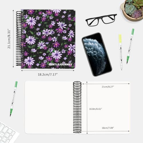 Hardcover Sketchbook,7.2" x 8.3" Spiral Bound Drawing Pad,Lavender Daisy | 150gsm(92lb)Acid-Free Thick Paper,Blank Art Journal for Adults,Artists&Beginners,Ideal for Sketching,Doodling and Mixed Media - color: lavender daisy