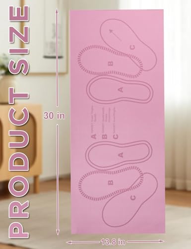 Squat Mat with Foot Position,Large Squat Target Pad 30'' X 13.8'',4mm Thickness Squat Mat Foot Positioning, Exercise Mat for Squats, Leg and Abdominal Workouts - color: Pink