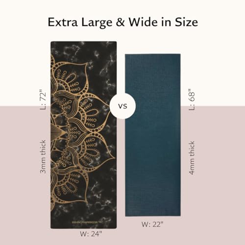 Shakti Warrior Pro Hemp Mat, Non Slip, 72 x 24 Inch, 3mm Thick - color: Sahasrara