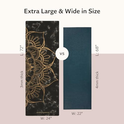 Shakti Warrior Pro Hemp Mat, Non Slip, 72 x 24 Inch, 3mm Thick - color: Sahasrara