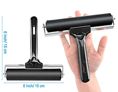Rubber Roller, Ideal for Anti Skid Tape Construction Tools, Print, Ink and Stamping Tools (6-Inch, Black) - size: 6-Inch