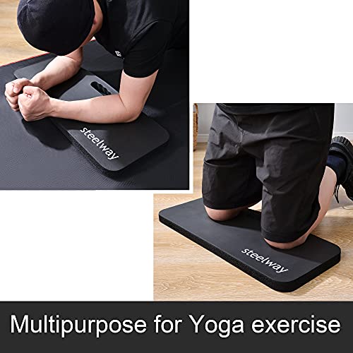 Yoga Knee pads, Extra Thick and Soft Knee Cushion, Long Knee Pads Cushions for Gardening, Exercise, Fitness, Baby Bath, Yoga-Black