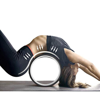 Cryfokt Yoga Wheel, High Density PU Roller for Back Pain Relief | Flexible & Tear-Resistant, Stretching & Flexibility Aid, Premium Quality Roller for Aches & Tension - color: Black inner ring