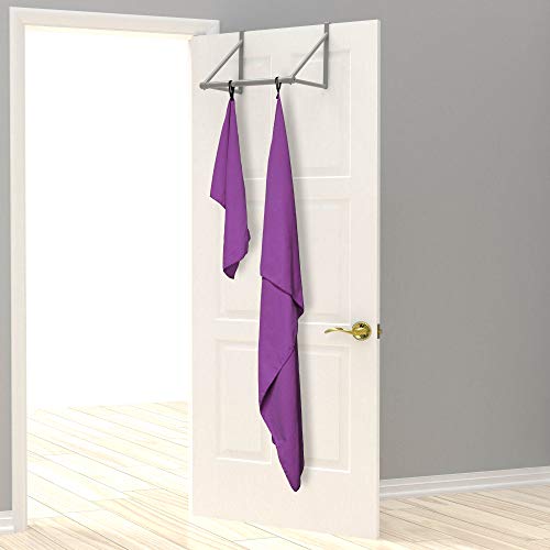 EPAuto 2-Pack Microfiber Quick Dry Travel Towel Set, Purple - color: Purple