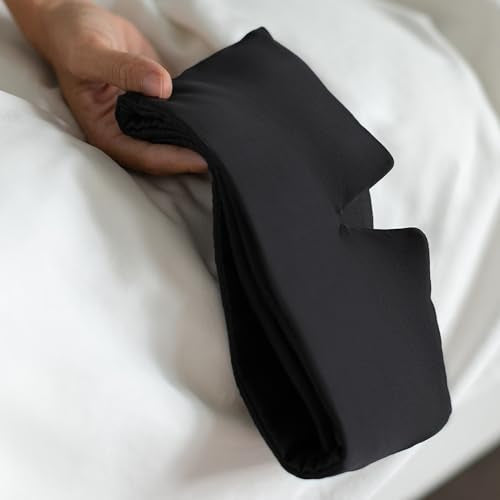 Baloo Silk Weighted Sleep Mask, Black, Eye Mask with Amethyst Crystal - color: Black With Amethyst Crystal