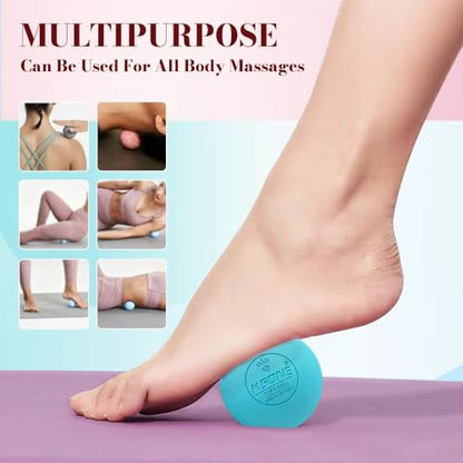 KSONE Lacrosse Massage Balls, Muscle Massage Roller Deep Tissue Balls Hard and Soft Massage Ball Set with Mini Ball and Mesh Bag. (Pink) - color: Pink