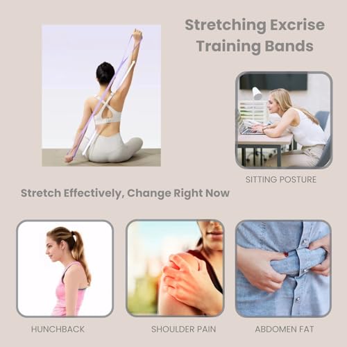 Figure 8 Resistance Band with Non-Slip Handles - color: 15LB Purple