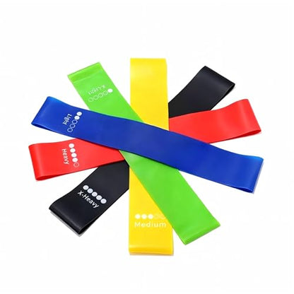 Resistance Bands Set 5-Pack, Exercise Workout Bands for Women & Men with 5 Resistance Levels, Elastic Fitness Bands for Home Gym, Yoga, Pilates, Stretching, Strength Training & Physical Therapy