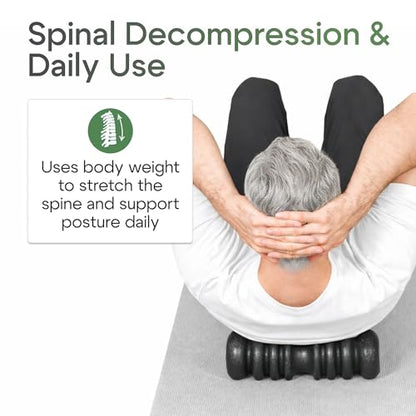 Back Pain Relief Roller – Deep Tissue Spine Roller for Lower Back, Firm Muscle Recovery & Fascia Release Tool, Posture Support & Home Stretching Device