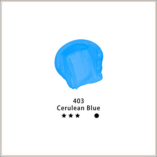 Artecho Blue Acrylic Paint, Cerulean Blue Paint (120ml / 4.05oz) Tubes, Art Craft Paints for Canvas, Rock, Stone, Wood, Fabric, Art Supplies | Semi Glossy Finish, High Pigment Rich Color Craft Paint for Canvas, Rocks, Wood, Fabric, Ceramic, Non-Toxic - co