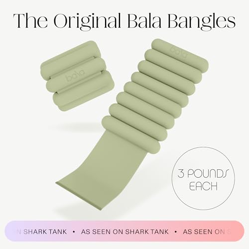 Bala Bangles Wrist & Ankle Weights for Women & Men, Home Gym Equipment - color: Sage, size: 3 LB