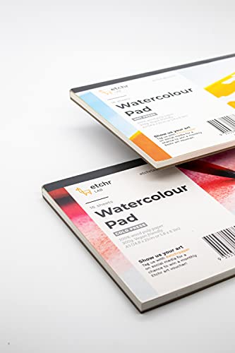 ETCHR Wood Pulp Watercolor Block, A4 Hot Press - Journal Block - 16 Pages - Student Grade Paper Pad
